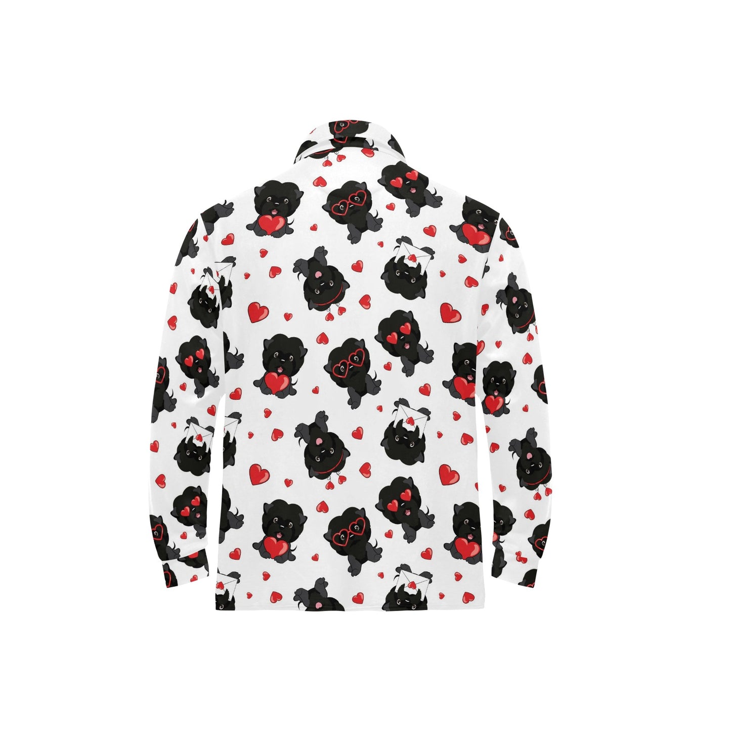 Affenpinscher Pattern Print Design 01 Long Sleeve Polo Shirt For Men's