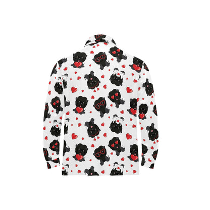 Affenpinscher Pattern Print Design 01 Long Sleeve Polo Shirt For Men's