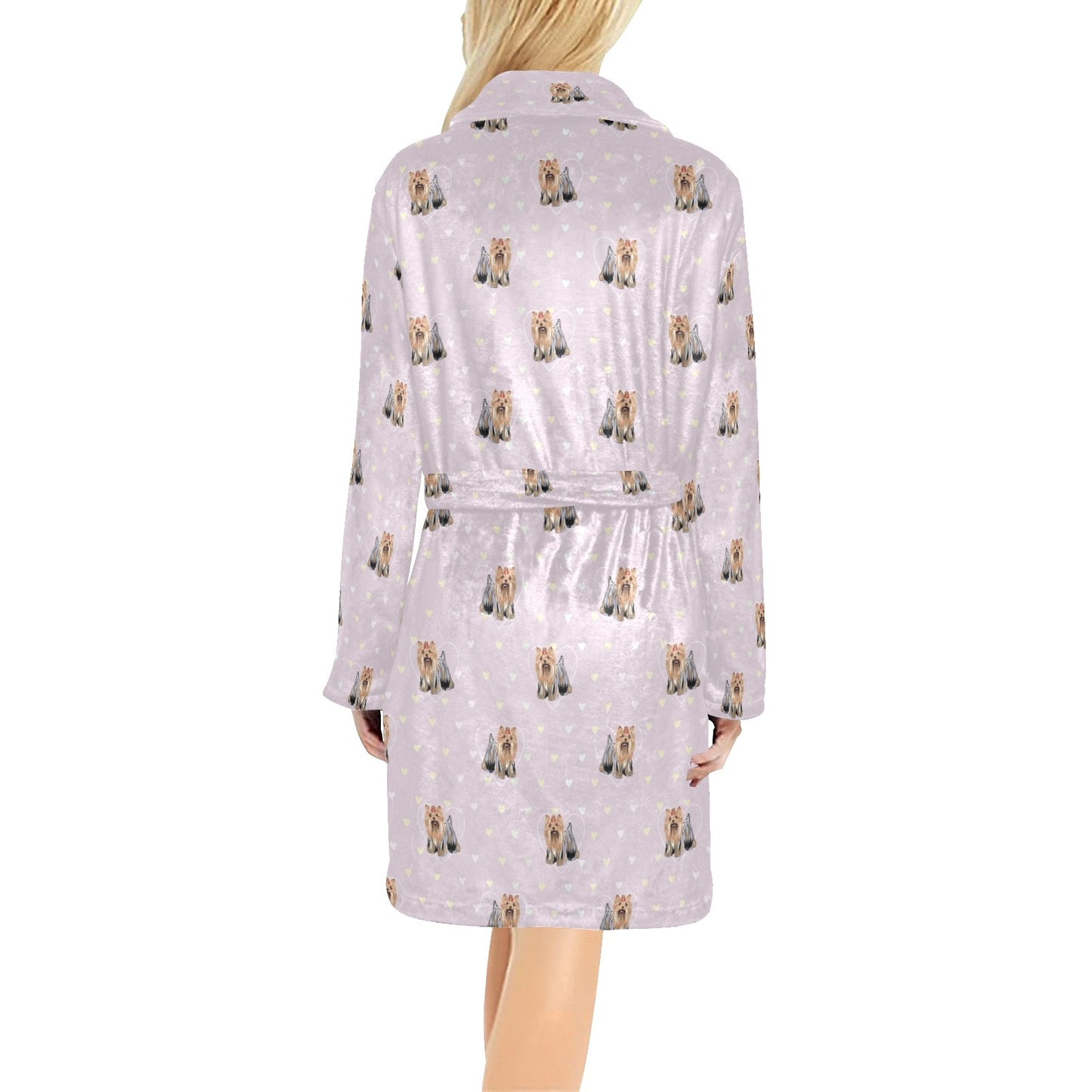 Yorkshire Terriers Print Design LKS302 Women's Fleece Robe