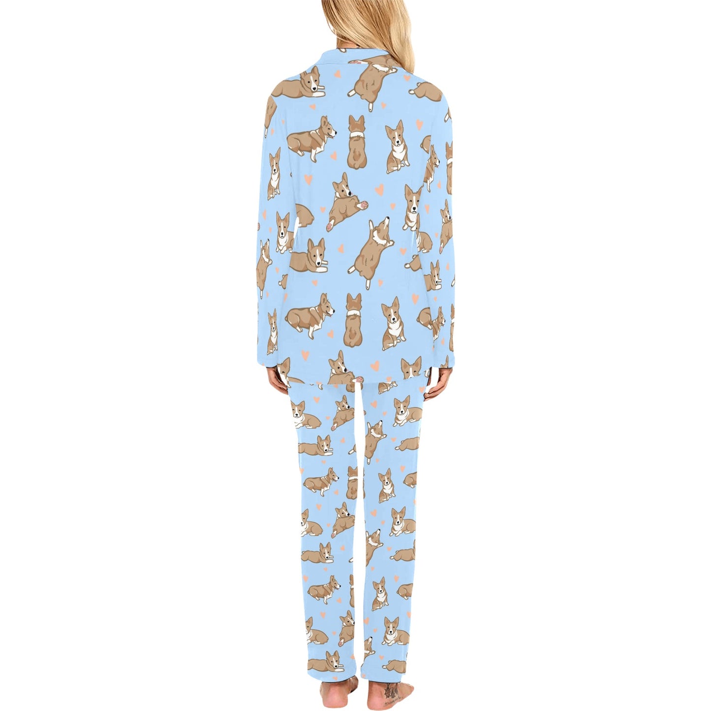 Pembroke Welsh Corgis Pattern Print Design A05 Women's Long Pajama Set