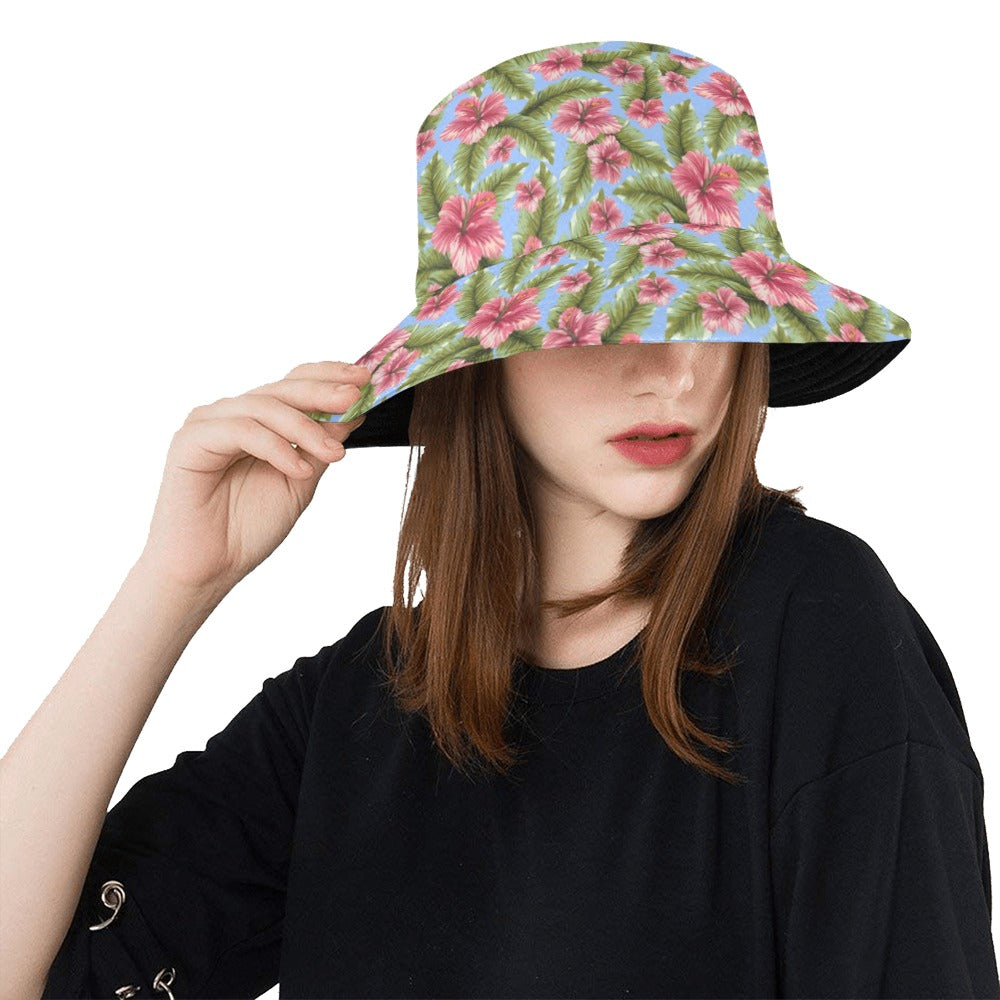 Tropical Flower Print Design LKS301 Unisex Bucket Hat