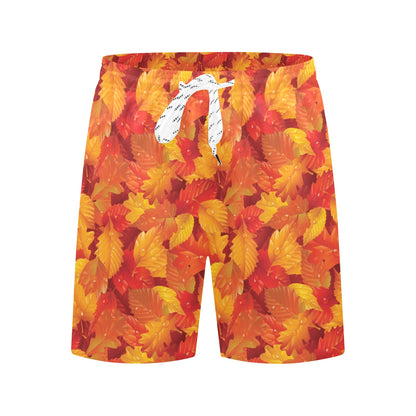 Elm Leave Autum Print Pattern Men's Swim Trunks Beach Shorts