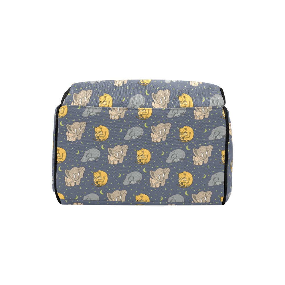 Safari Elephant Lion Print Design LKS303 Diaper Bag Backpack