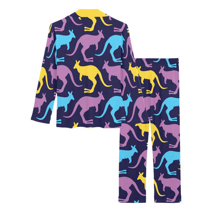 Kangaroos Pattern Print Design 02 Women's Long Pajama Set