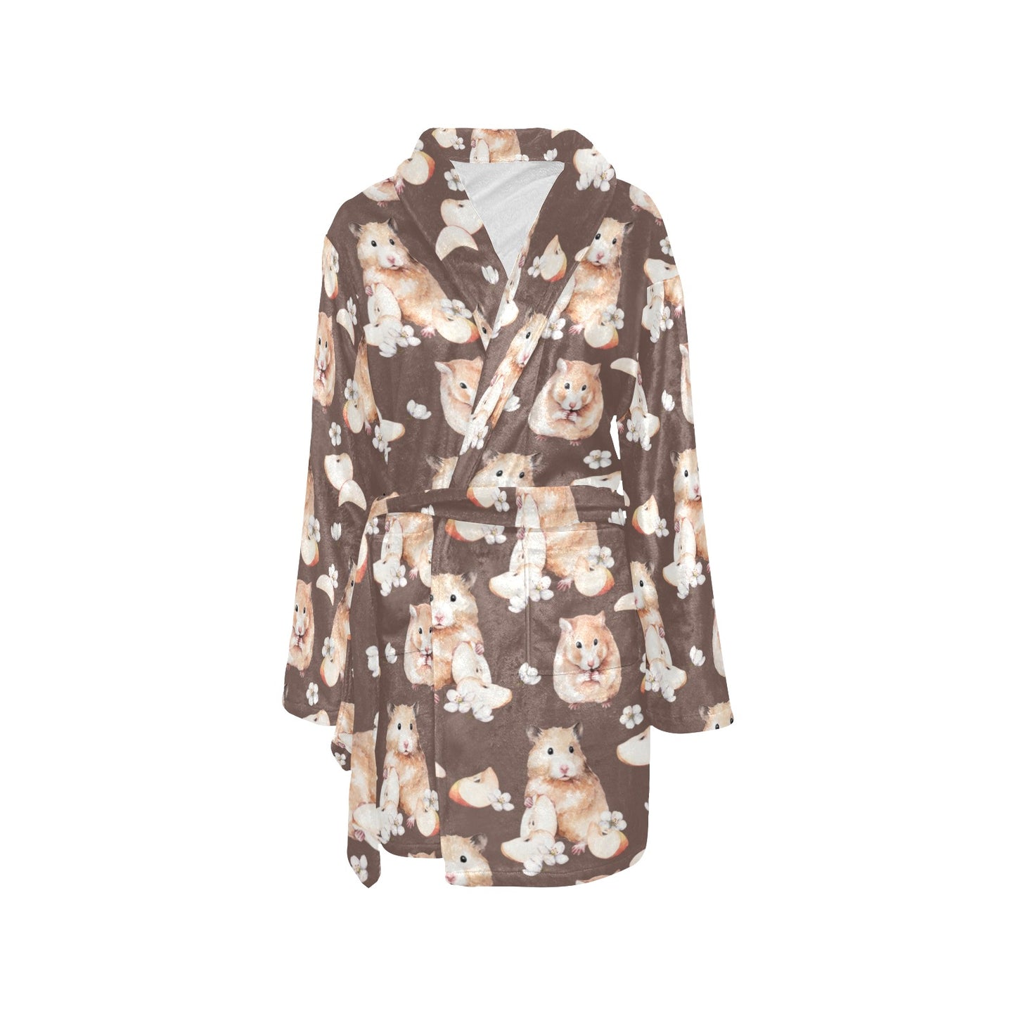 Hamster Pattern Print Design 03 Women's Fleece Robe