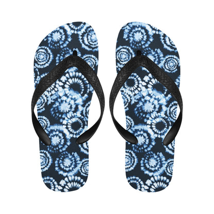 Tie Dye Dark Blue Print Design LKS306 Flip Flops