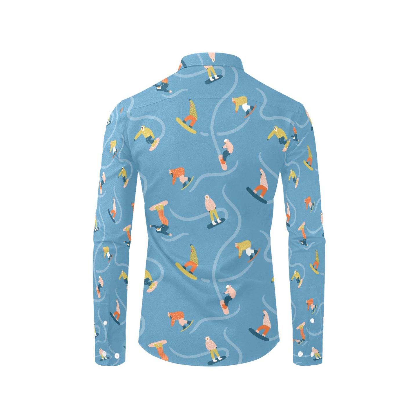 Snowboard Print Design LKS303 Men's Long Sleeve Dress Shirt