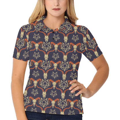 Buffalo Head Print Design LKS403 Women's Polo Shirt