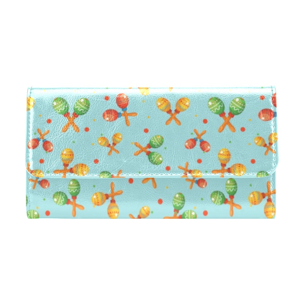 Maracas Print Design LKS402 Women's Trifold Wallet