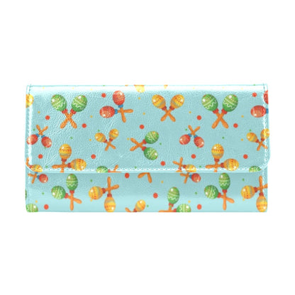 Maracas Print Design LKS402 Women's Trifold Wallet