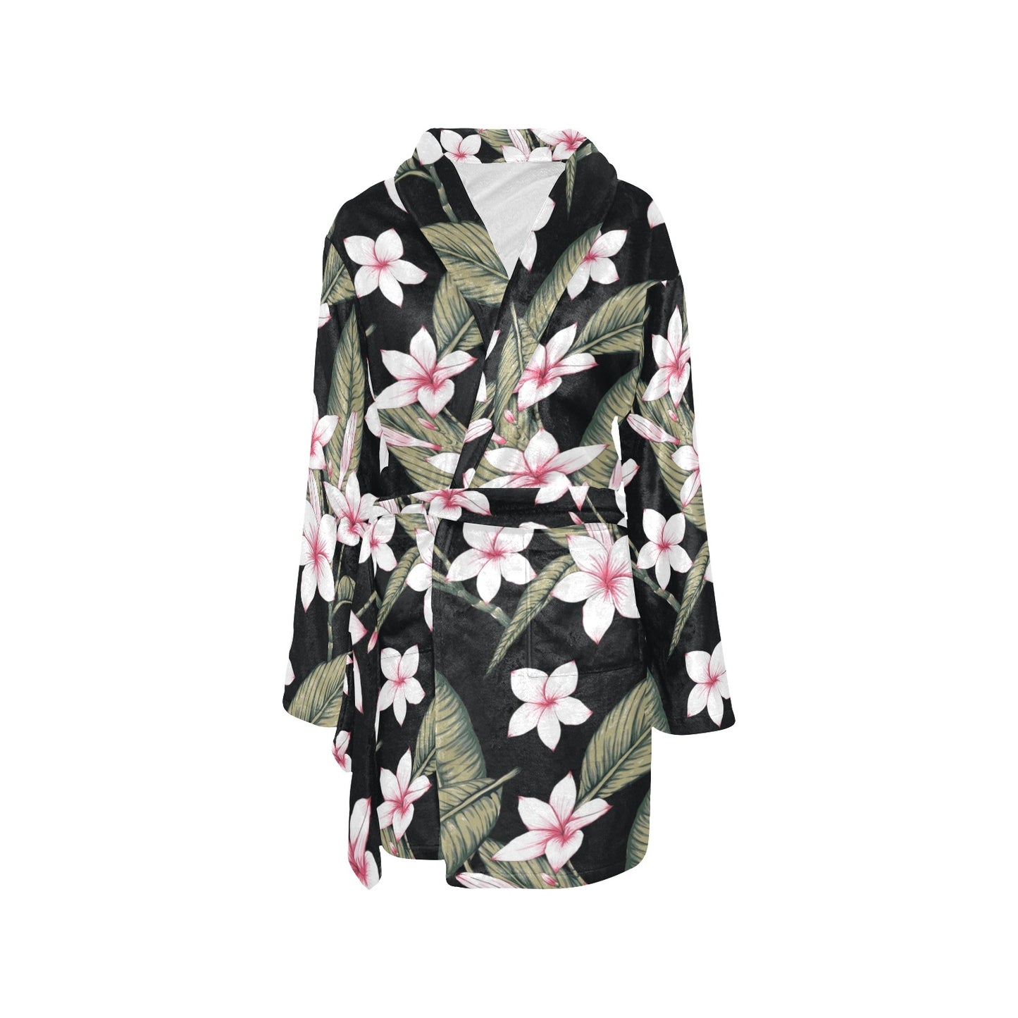 Plumeria Pattern Print Design PM021 Women's Fleece Robe