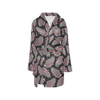 Angel Wings Pattern Print Design 05 Women's Fleece Robe