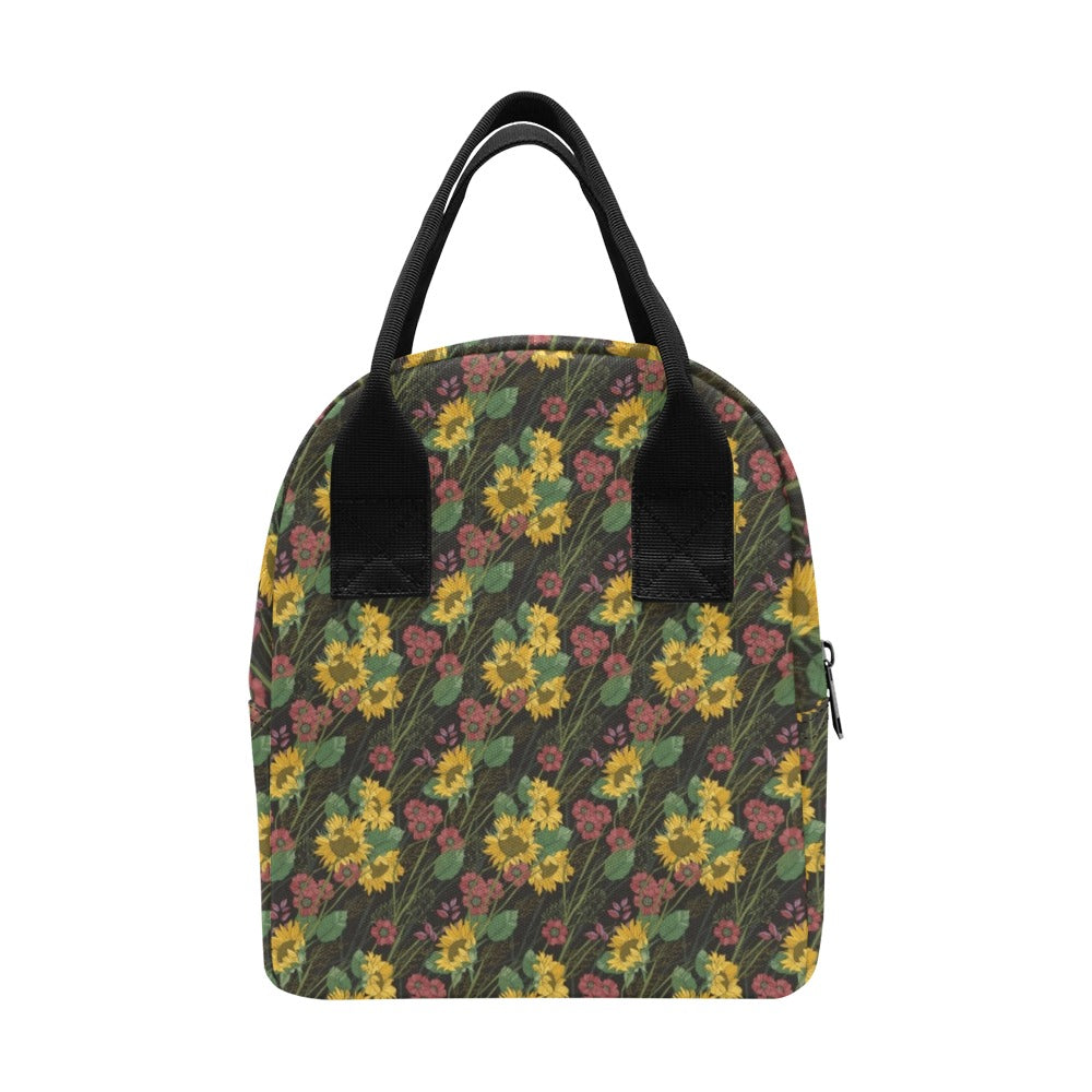 Sunflower Print Design LKS303 Insulated Lunch Bag