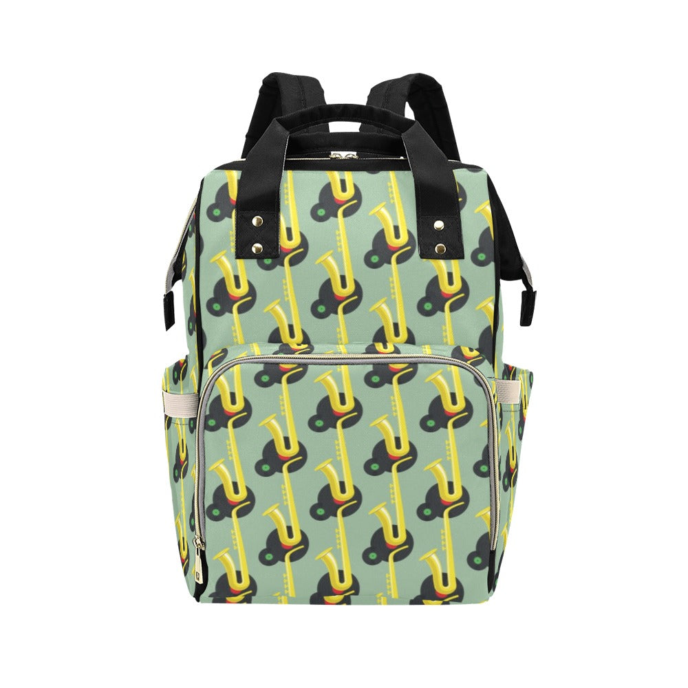 Saxophone Print Design LKS405 Diaper Bag Backpack