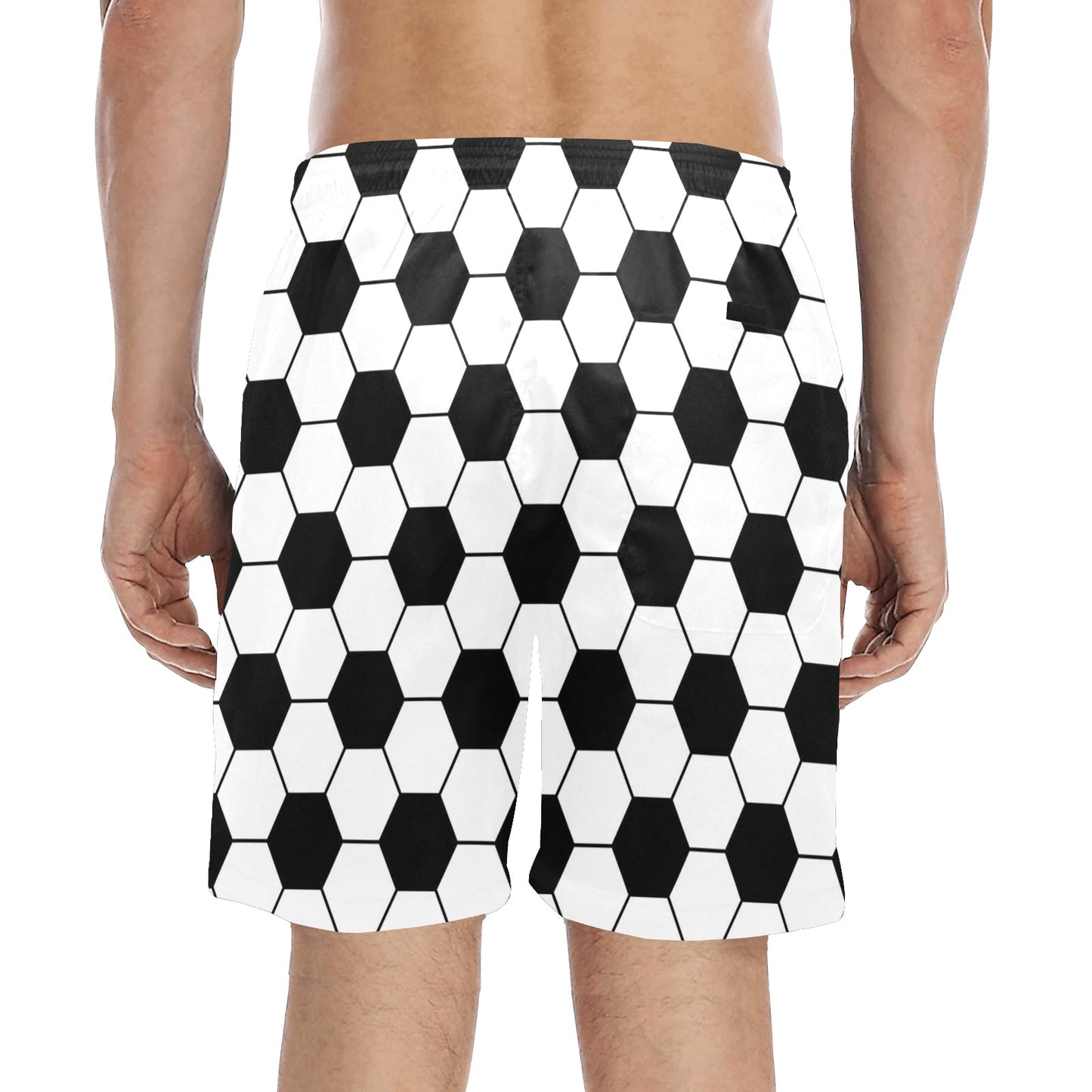 Soccer Ball Texture Print Design LKS303 Men's Swim Trunks Beach Shorts