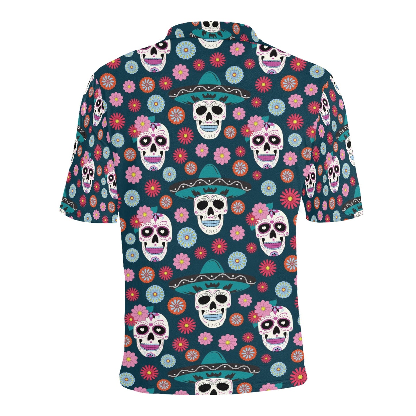 Sugar Skull Print Design LKS308 Men Polo Shirt