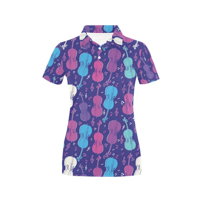 Cello Pattern Print Design 01 Women's Polo Shirt