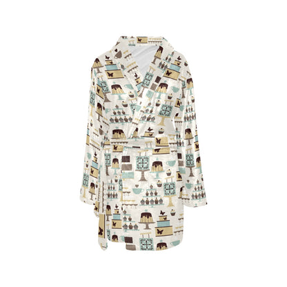 Cake Pattern Print Design 02 Women's Fleece Robe