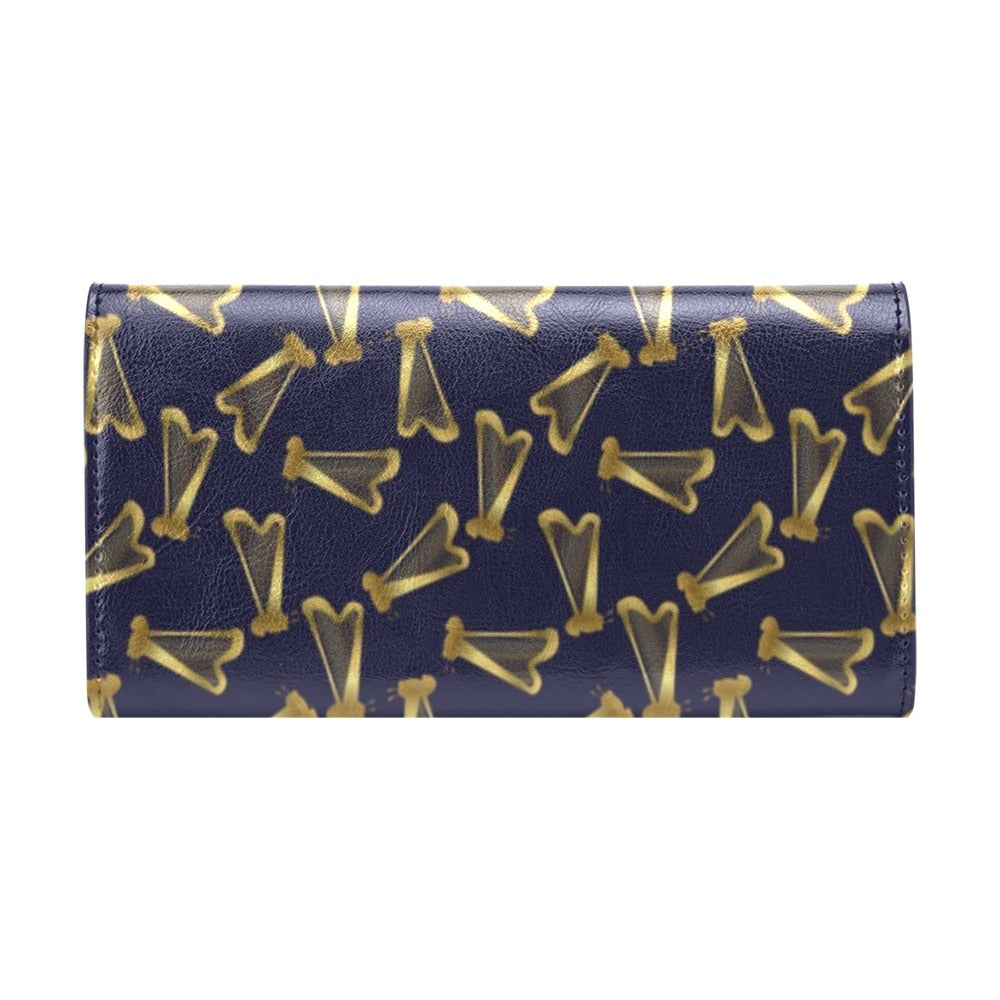 Harp Print Design LKS401 Women's Trifold Wallet