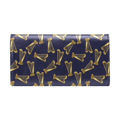 Harp Print Design LKS401 Women's Trifold Wallet