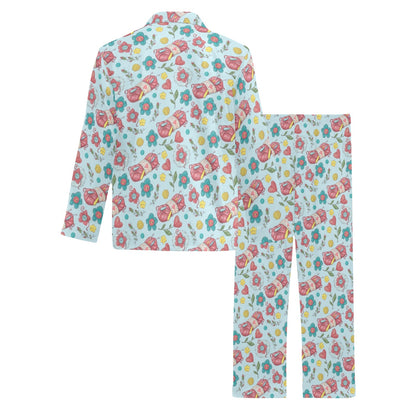 Crochet Pattern Print Design 01 Men's Long Pajama Set