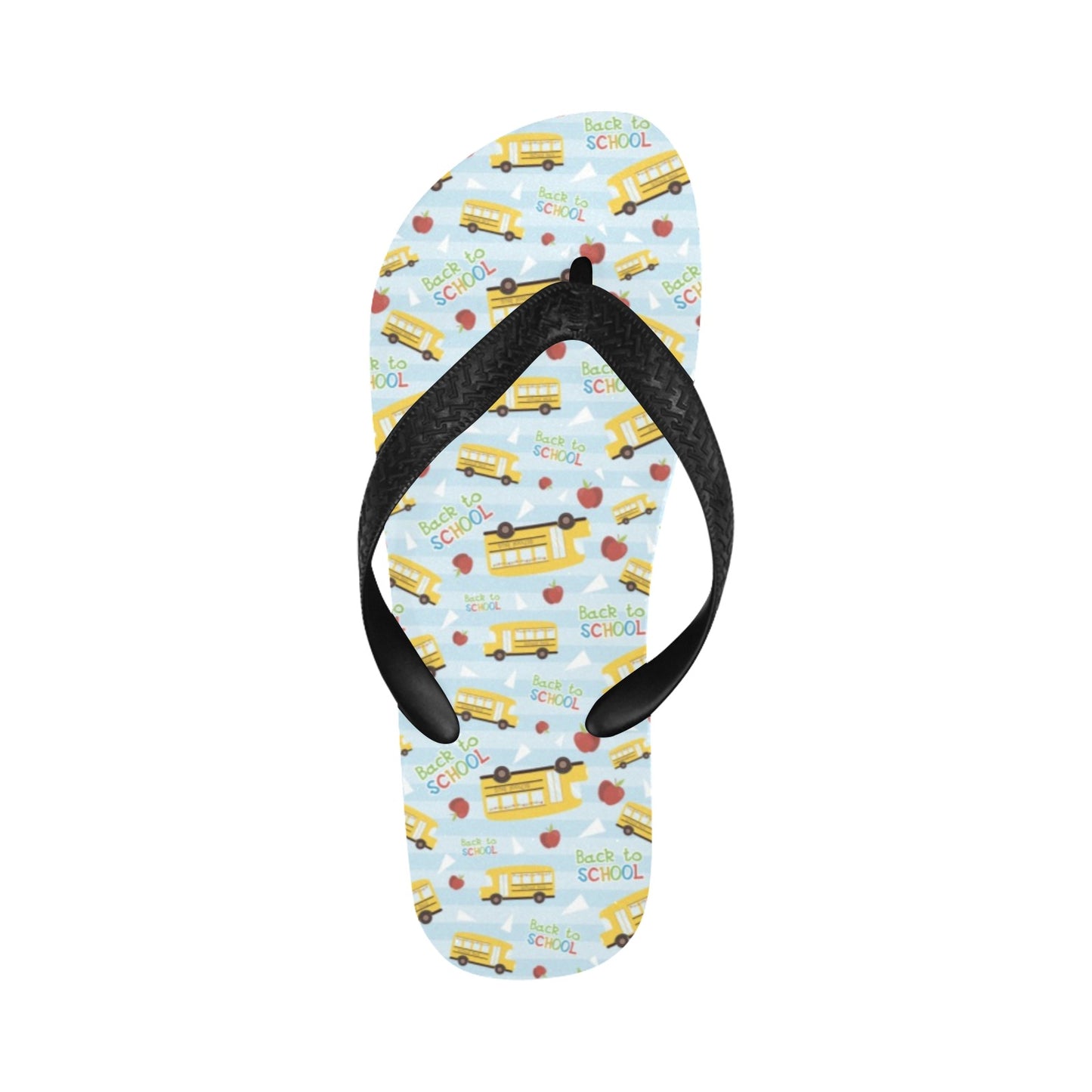 School Bus Back To School Print Design LKS303 Flip Flops