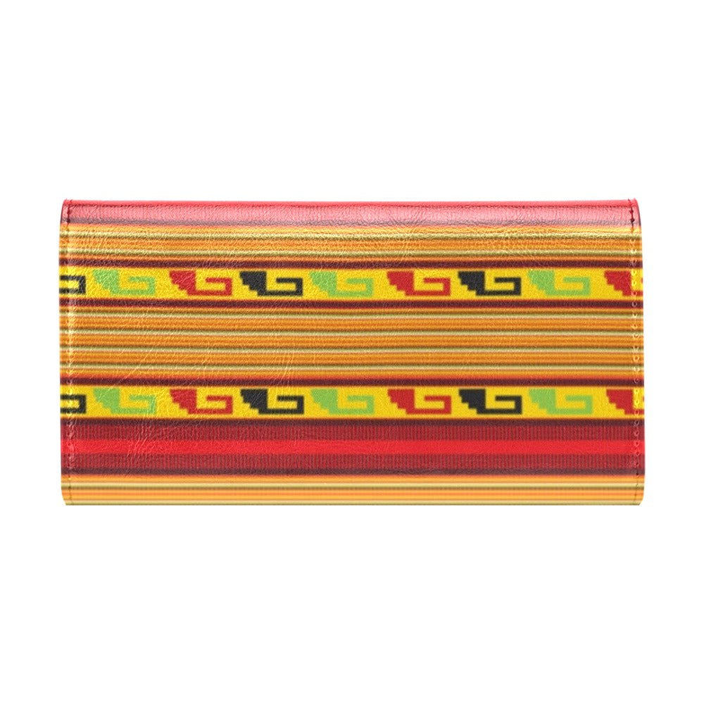 Mexican Blanket Ornament Print Pattern Women's Trifold Wallet