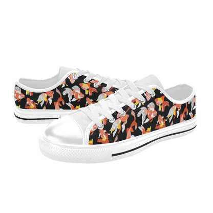 Goldfish Print Design LKS401 Women's White Low Top Shoes