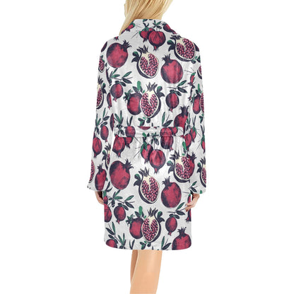 Pomegranate Pattern Print Design PG01 Women's Fleece Robe