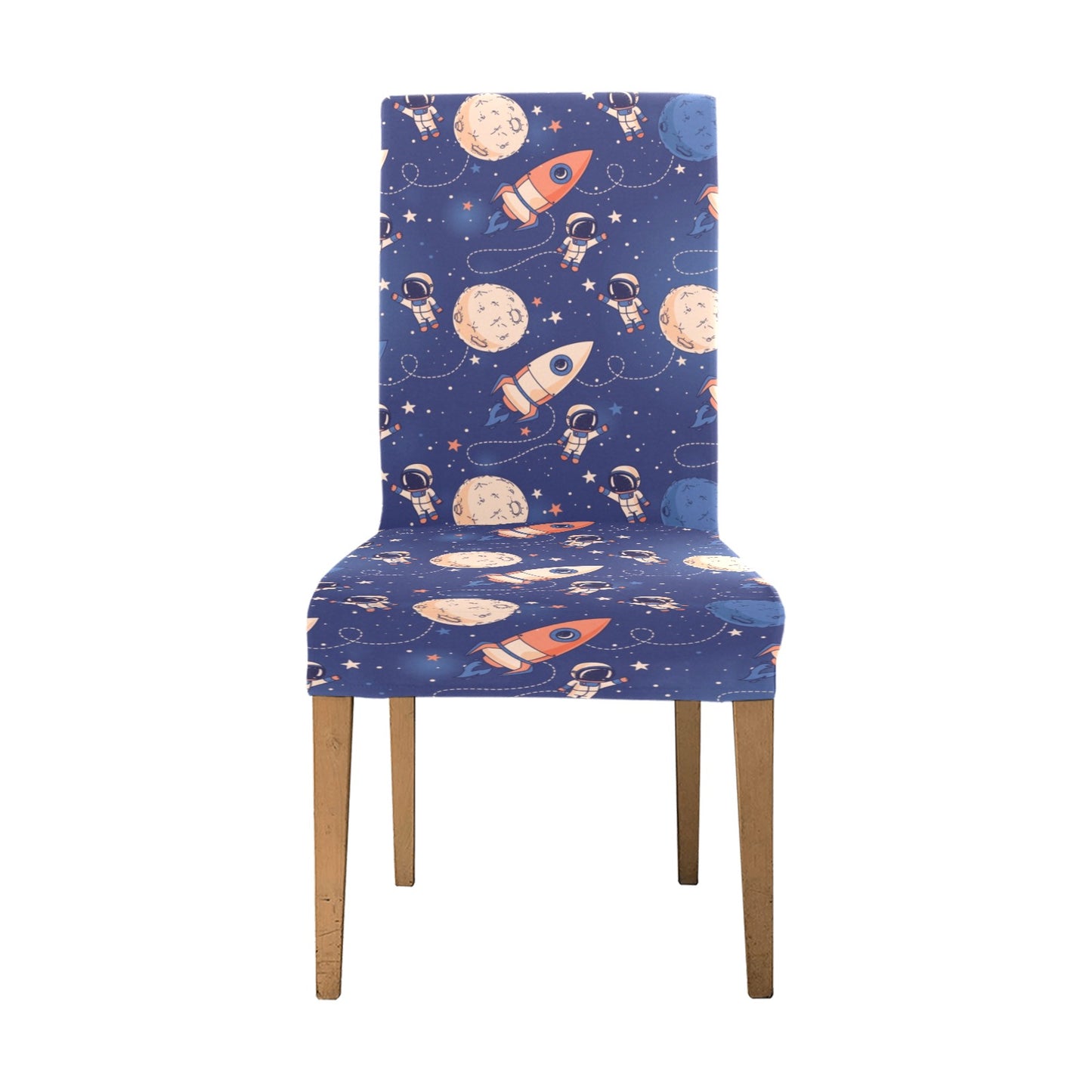 Space Astronaut Rocket Print Design LKS304 Dining Chair Slipcover