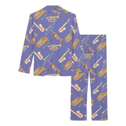 Trombone Pattern Print Design 02 Women's Long Pajama Set