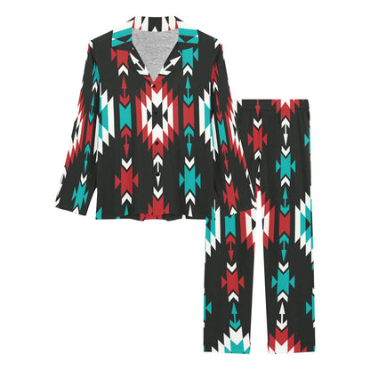 Native Pattern Print Design A08 Women's Long Pajama Set