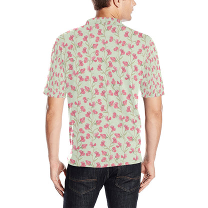 Sweet Pea Print Design LKS301 Men Polo Shirt