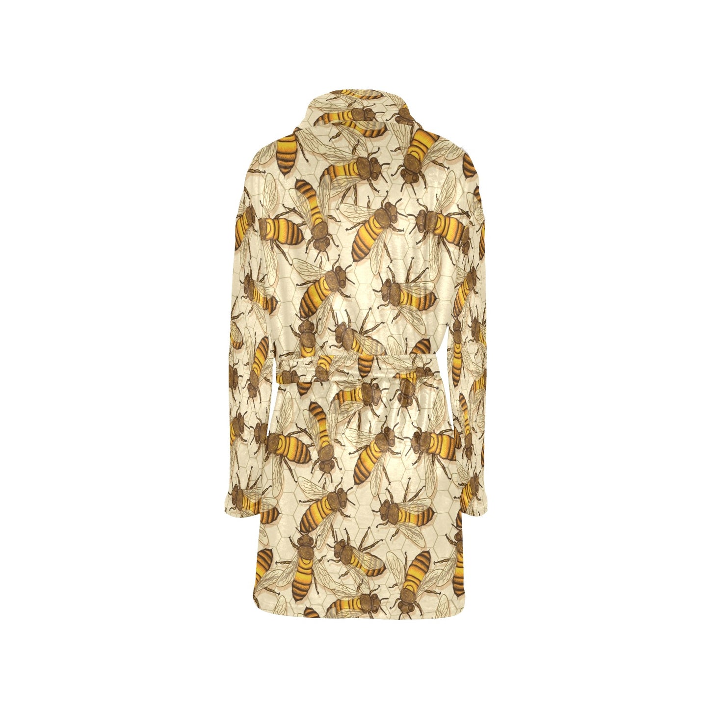 Bee Pattern Print Design BEE05 Women's Fleece Robe