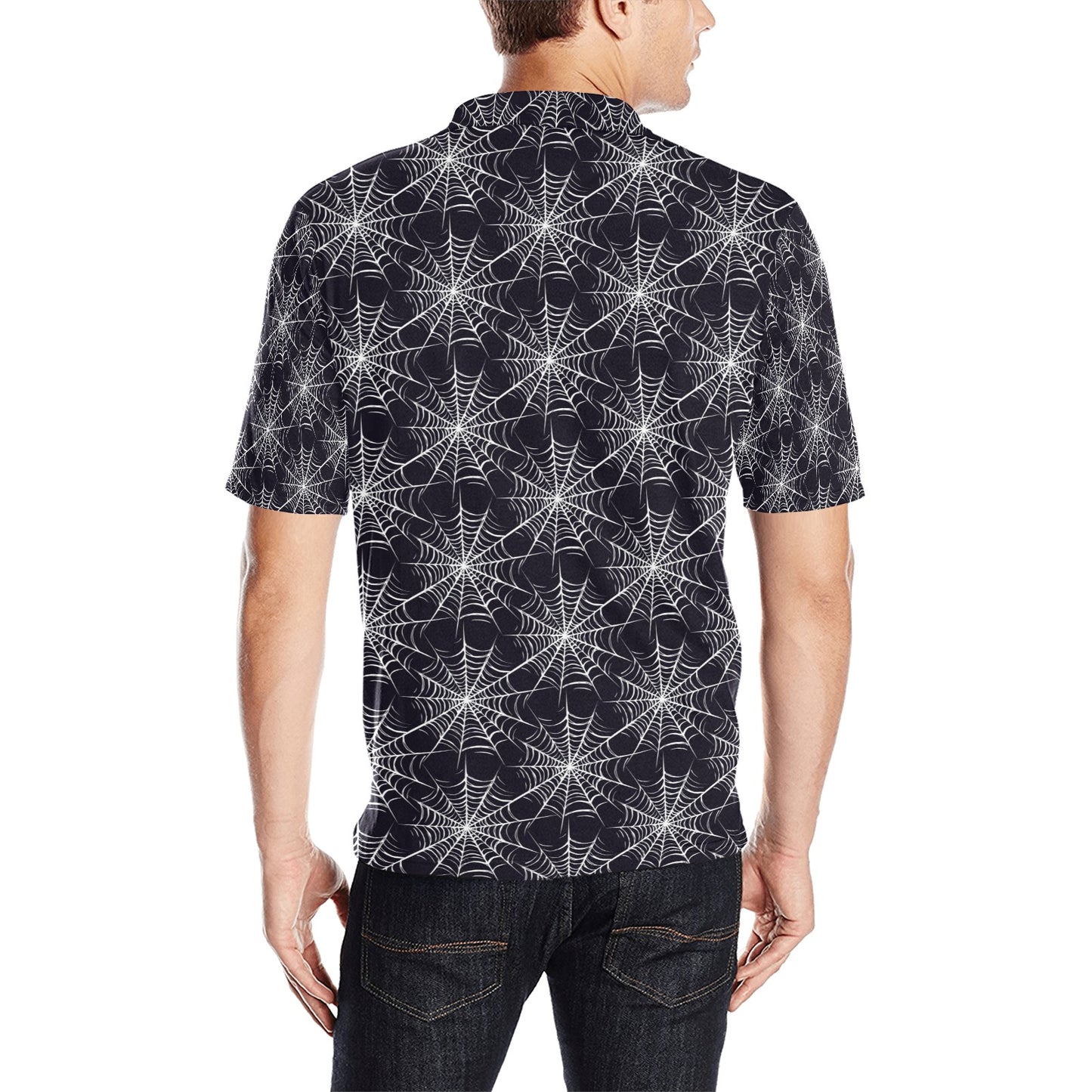 Spider Web Print Design LKS303 Men Polo Shirt