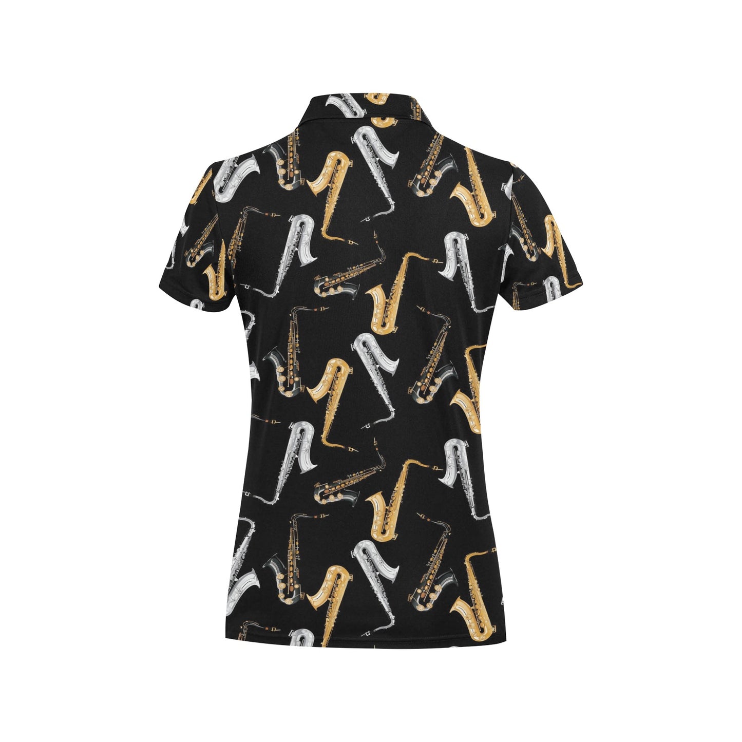 Saxophone Pattern Print Design 01 Women's Polo Shirt