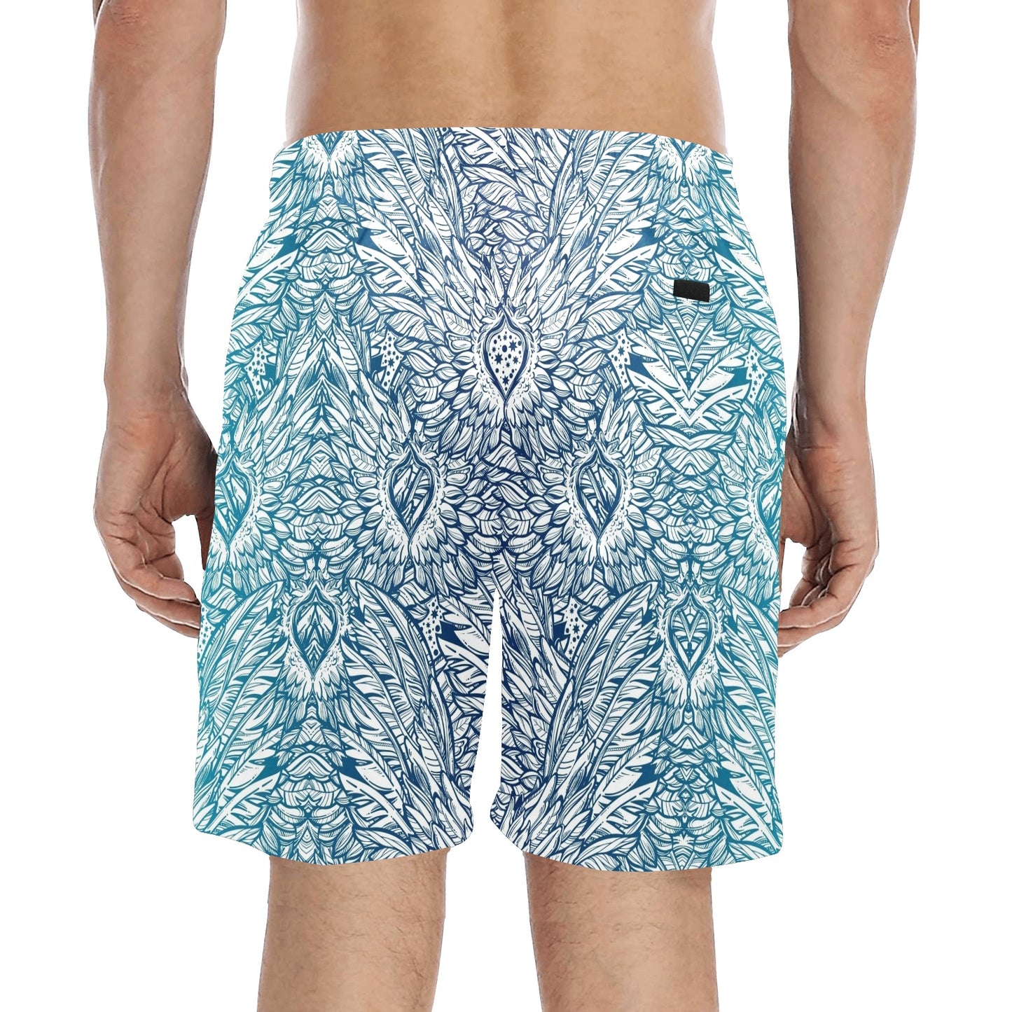 Angel Wings Boho Design Themed Print Men's Swim Trunks Beach Shorts