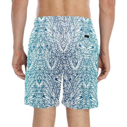 Angel Wings Boho Design Themed Print Men's Swim Trunks Beach Shorts