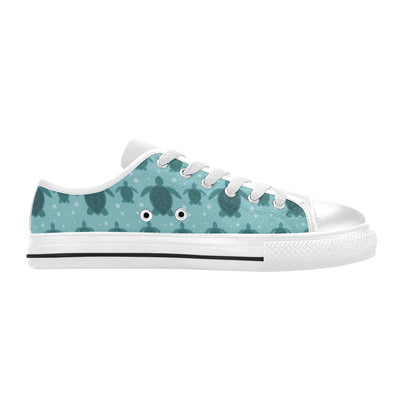 Sea Turtle Print Design LKS305 Women's White Low Top Shoes