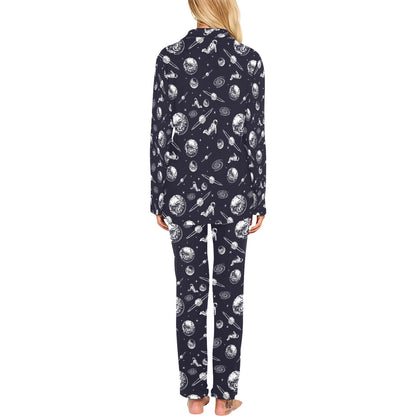 Space Astronaut Print Design LKS302 Women's Long Pajama Set