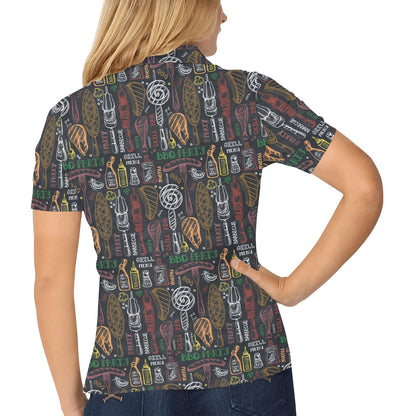 Barbecue Pattern Print Design 03 Women's Polo Shirt