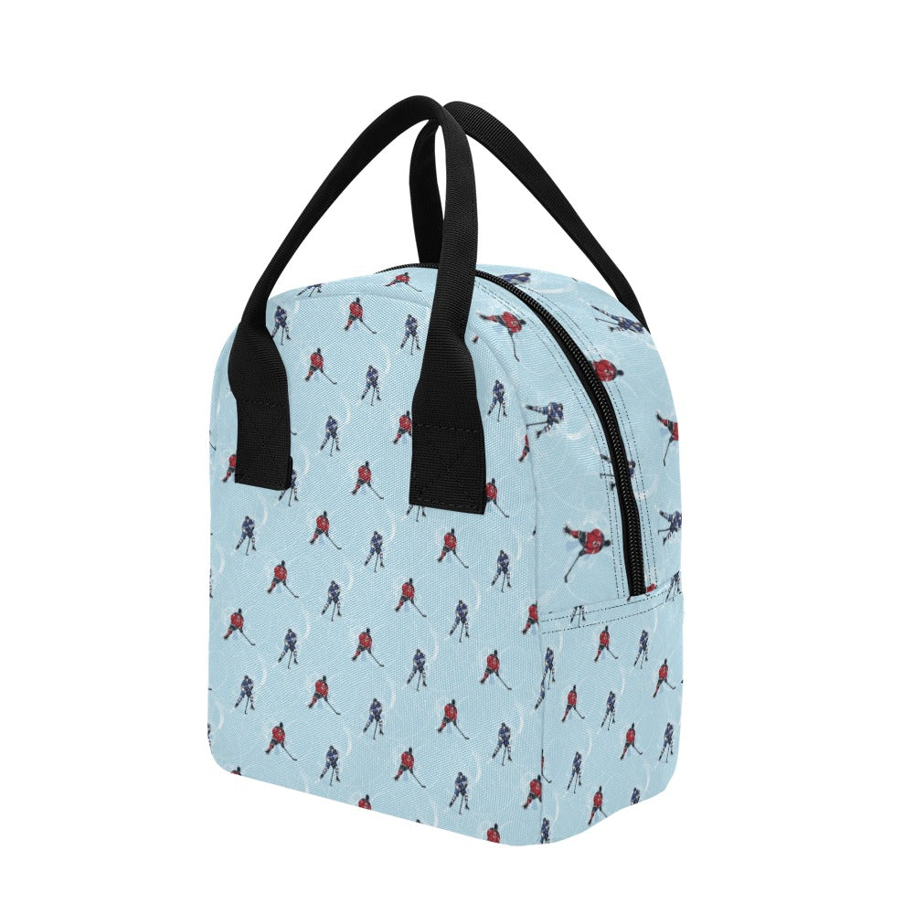 Hockey Player Print Design LKS302 Insulated Lunch Bag