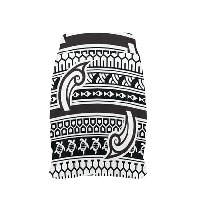 Samoan Style Print Design LKS305 17" Golf & Pickleball Skort with Pockets