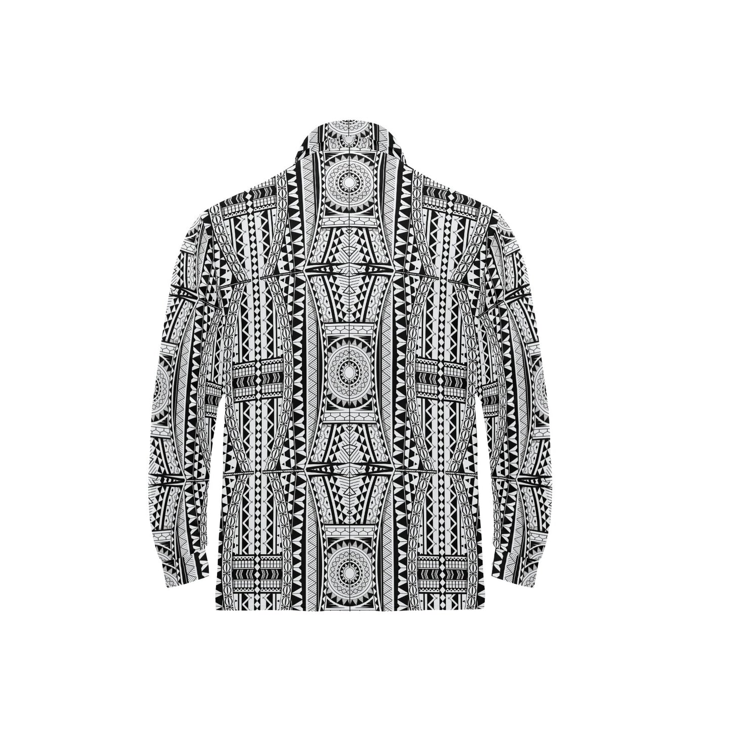 Polynesian Tattoo Design Long Sleeve Polo Shirt For Men's