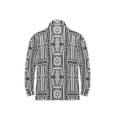 Polynesian Tattoo Design Long Sleeve Polo Shirt For Men's