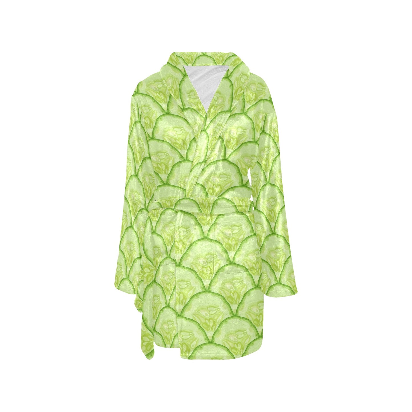 Cucumber Pattern Print Design CC04 Women's Fleece Robe