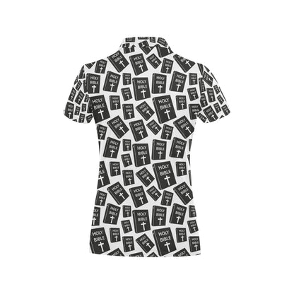 Christian Holy Bible Book Pattern Women's Polo Shirt
