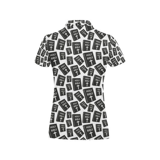 Christian Holy Bible Book Pattern Women's Polo Shirt