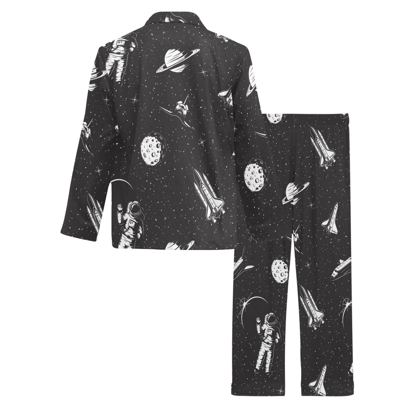 Space Pattern Men's Long Pajama Set