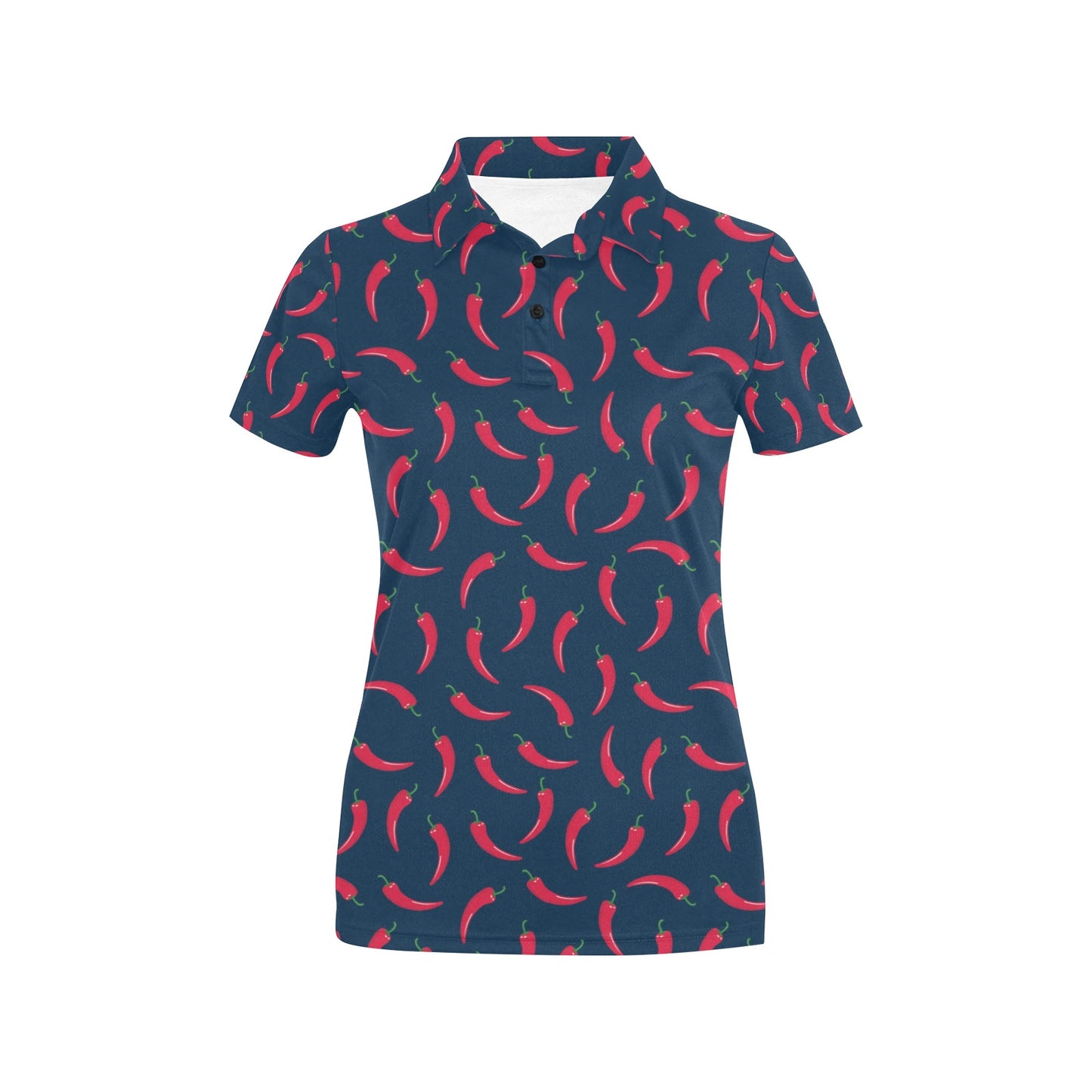Chilli Pepper Pattern Print Design 03 Women's Polo Shirt